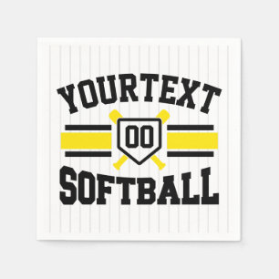 Serviette En Papier AJOUT PERSONNALISÉ NOM Softball Player Varsity Tea