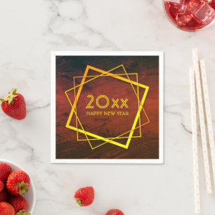 Serviette En Papier Ajouter Année Bonne Année 20xx Or géométrique
