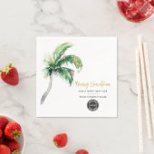 Serviette En Papier Ajouter Business Logo Nom Noël Holiday Palm Tree (En situation)