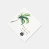 Serviette En Papier Ajouter Business Logo Nom Noël Holiday Palm Tree (Coin)