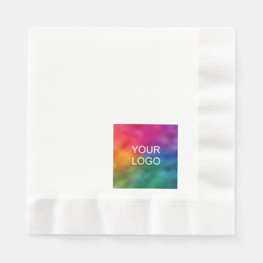 Serviette En Papier Ajouter Entreprise Logo Texte Modèle élégant (Devant)