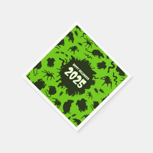 Serviette En Papier Ajouter L'Année Joyeuse Halloween Crawlies Déplais (Coin)