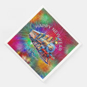 Serviette En Papier Ajouter le nom Année, Feu d'artifice de train à va (Coin)