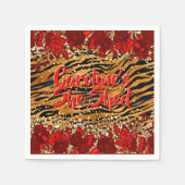 Serviette En Papier Ajouter Le Nom Texte Elle Tigre Tiger Tirages Fleu (Devant)