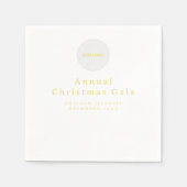 Serviette En Papier Ajouter Logo Elegant Or Blanc Texte Personnalisé (Devant)