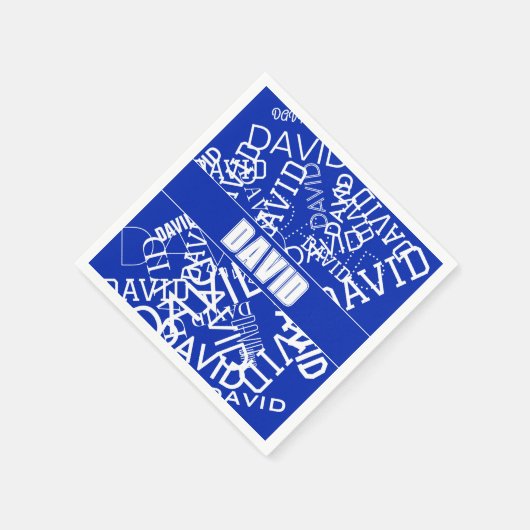 Serviette En Papier Ajouter n'importe quel nom, nom collage En bleu &  (Coin)