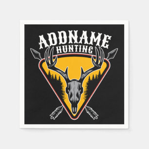Serviette En Papier AJOUTER NOM Hunter Elk Crâne Gros Antlers Chasse a
