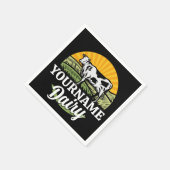 Serviette En Papier AJOUTER NOM Sunset Ferme laitière Pâturage Holstei (Coin)