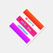 Serviette En Papier AJOUTER SON NOM Cocktail Joyeux papier d'anniversa (Coin)