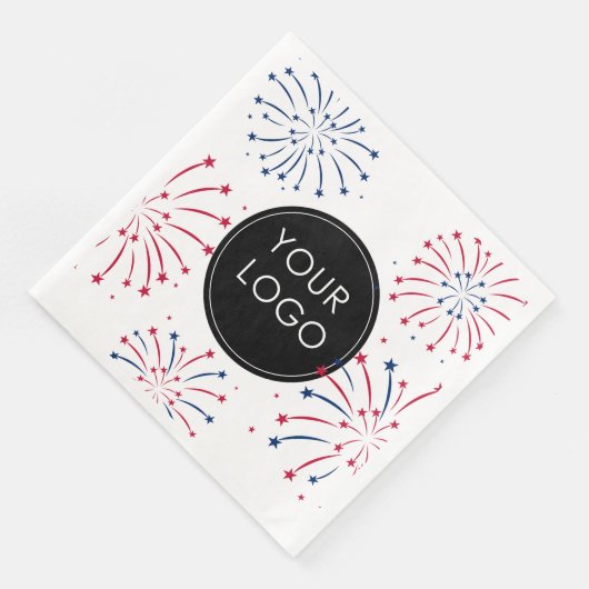 Serviette En Papier Ajouter un logo 4 juillet entreprise Fireworks (Coin)