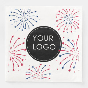 Serviette En Papier Ajouter un logo 4 juillet entreprise Fireworks