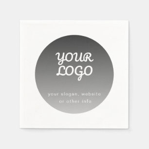 Serviette En Papier Ajouter un logo   Bordure blanche gris foncé
