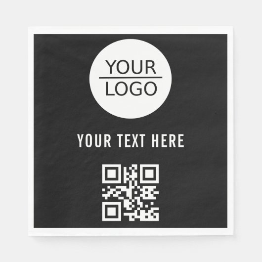 Serviette En Papier Ajouter un logo QR Code texte personnalisé Promoti (Devant)