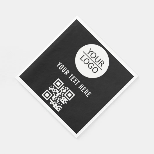Serviette En Papier Ajouter un logo QR Code texte personnalisé Promoti (Coin)