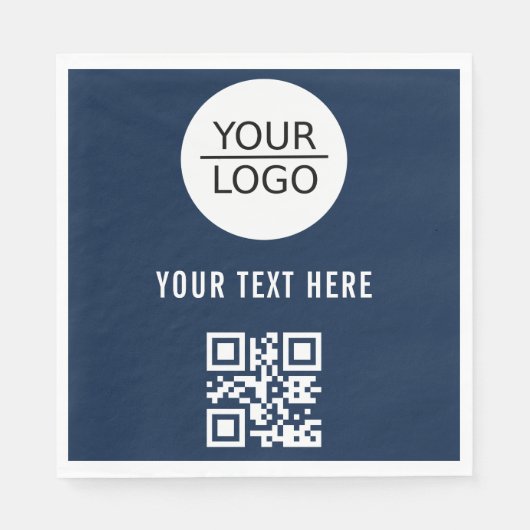 Serviette En Papier Ajouter un logo QR Code texte personnalisé Promoti (Devant)