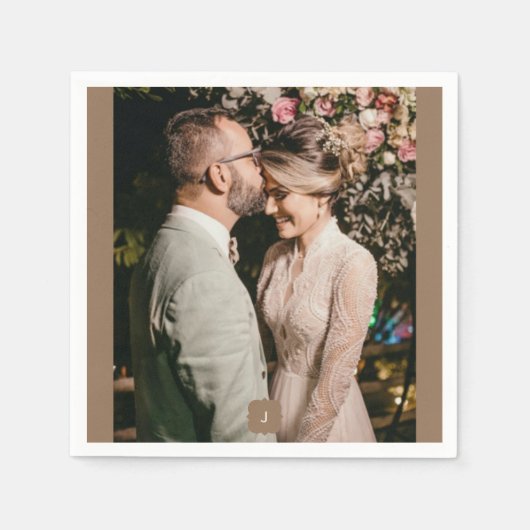 Serviette En Papier Ajouter un Mariage de monogramme photo (Devant)