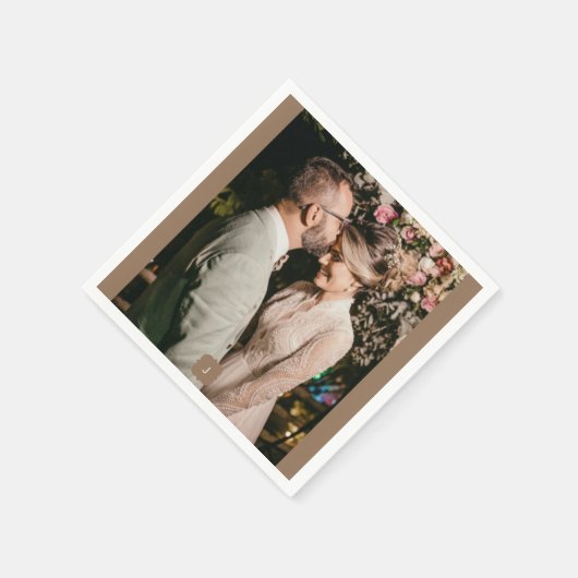 Serviette En Papier Ajouter un Mariage de monogramme photo (Coin)