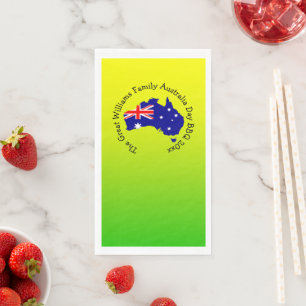 Serviette En Papier Ajouter un nom Année Australie Jour BBQ
