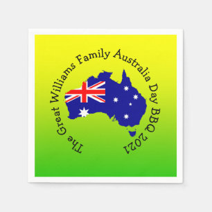 Serviette En Papier Ajouter un nom Année Australie Jour BBQ Cocktail