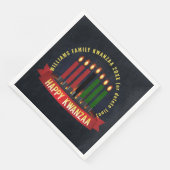 Serviette En Papier Ajouter un nom Année Kwanzaa Bougies (Coin)