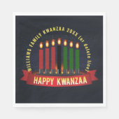 Serviette En Papier Ajouter un nom Année Kwanzaa Chandelles Déjeuner (Devant)
