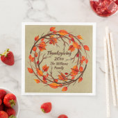 Serviette En Papier Ajouter un nom Correspondance Thanksgiving Autumn  (En situation)