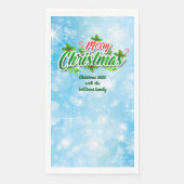 Serviette En Papier Ajouter un nom Correspondant Joyeux Noël bleu (Devant)