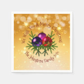 Serviette En Papier Ajouter un nom Correspondant Noël sur Gold Cocktai (Devant)