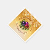 Serviette En Papier Ajouter un nom Correspondant Noël sur Gold Cocktai (Coin)