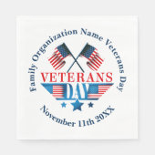 Serviette En Papier Ajouter un nom Texte Jour des anciens combattants (Devant)