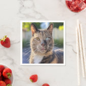 Serviette En Papier Ajouter une Personnaliser photo de chat (En situation)