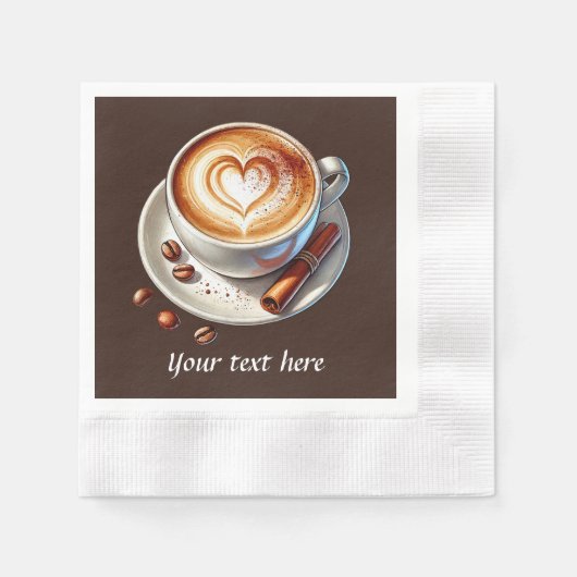 Serviette En Papier Ajouter votre café texte (Devant)