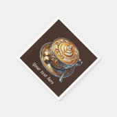 Serviette En Papier Ajouter votre café texte (Coin)