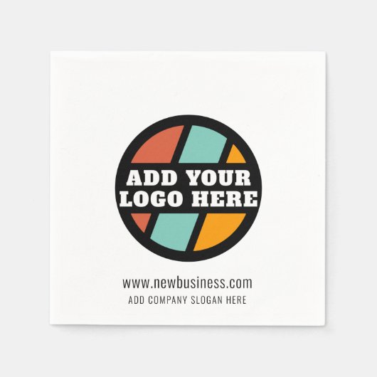 Serviette En Papier Ajouter votre entreprise Logo Site Web Entreprise  (Devant)