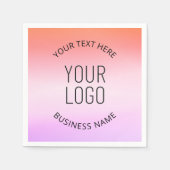 Serviette En Papier Ajouter votre logo | Couleurs dégradées du coucher (Devant)