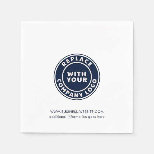 Serviette En Papier Ajouter votre logo d'entreprise Site Web d'entrepr (Devant)