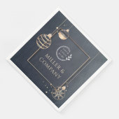 Serviette En Papier Ajouter Votre Logo Vacances Noël Entreprise Modern (Coin)