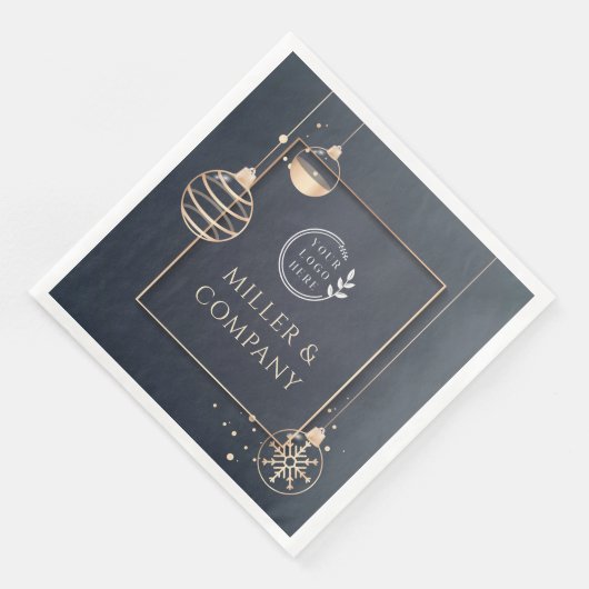 Serviette En Papier Ajouter Votre Logo Vacances Noël Entreprise Modern (Coin)