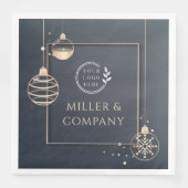 Serviette En Papier Ajouter Votre Logo Vacances Noël Entreprise Modern (Devant)