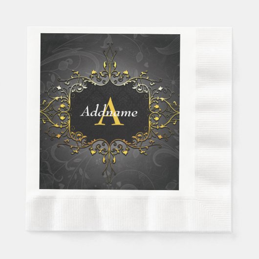 Serviette En Papier Ajouter votre nom et votre initiale (Devant)