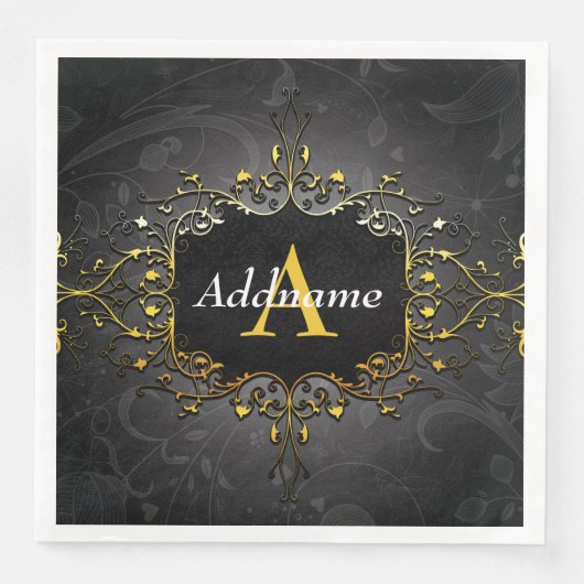 Serviette En Papier Ajouter votre nom et votre initiale (Devant)