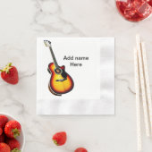 Serviette En Papier Ajouter votre nom texte brun acoustique guitare éd (En situation)