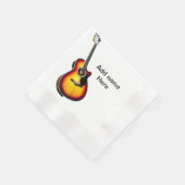 Serviette En Papier Ajouter votre nom texte brun acoustique guitare éd (Coin)
