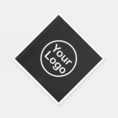 Serviette En Papier Ajouter votre propre logo | Arrière - plan noir (Coin)