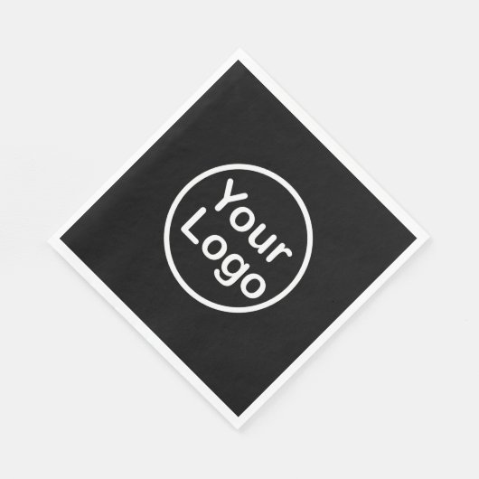 Serviette En Papier Ajouter votre propre logo | Arrière - plan noir (Coin)