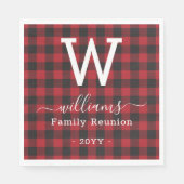 Serviette En Papier Ajouter Votre Propre Texte Red Buffalo Plaid Monog (Devant)