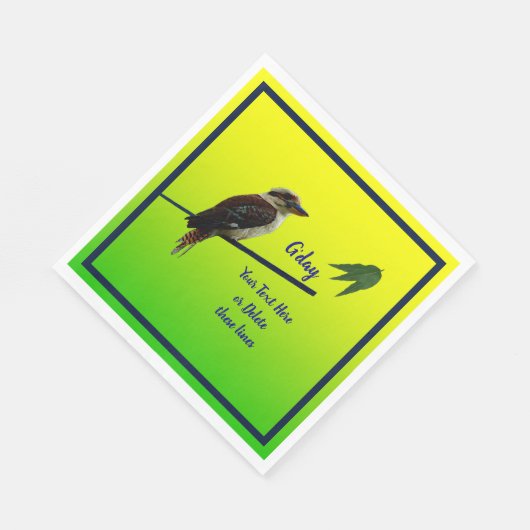 Serviette En Papier Ajouter Votre Texte, Kookaburra Australia Day Part (Coin)