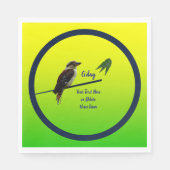 Serviette En Papier Ajouter Votre Texte, Kookaburra Australian Party (Devant)