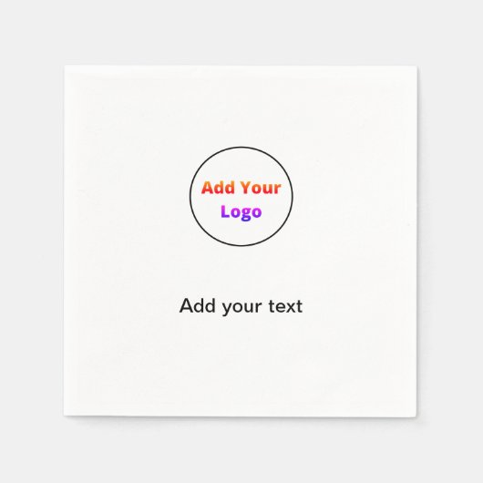 Serviette En Papier ajouter votre texte simple minimum personnalisé aj (Devant)