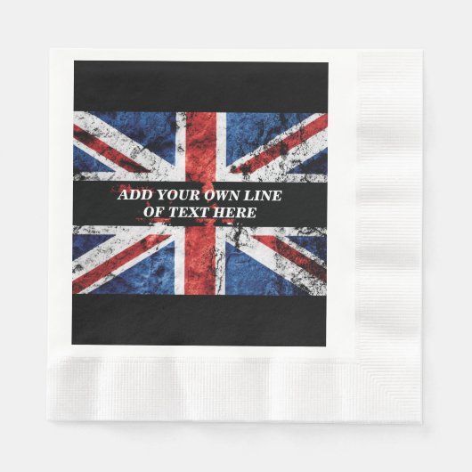 Serviette En Papier Ajouter votre texte sur le drapeau anglais Jeu d'o (Devant)